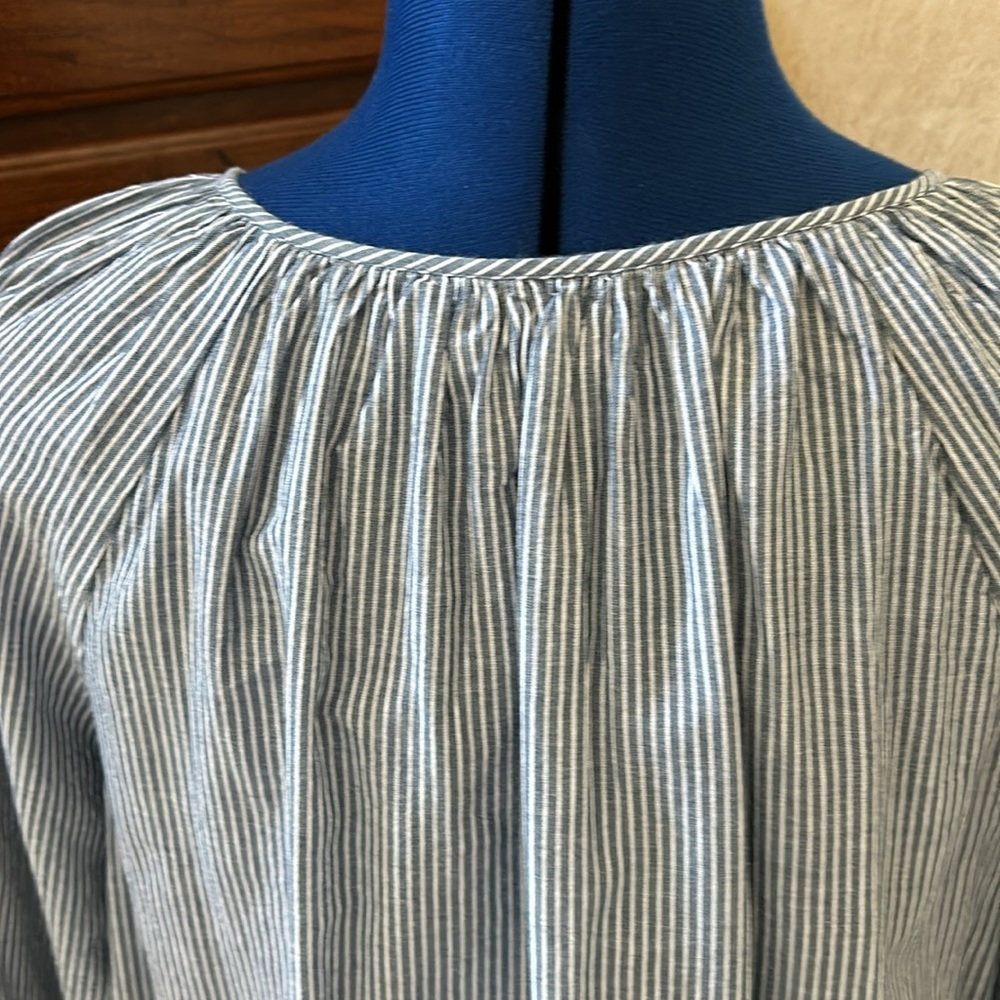 Velvet by Graham Embroidered Chambray Striped Top - Picture 8 of 11